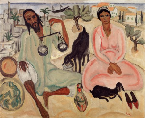 ראובן רובין, מוכרי הירקות, 1923,שמן על בד, אוסף הפניקס, חברה לביטוח בעמ