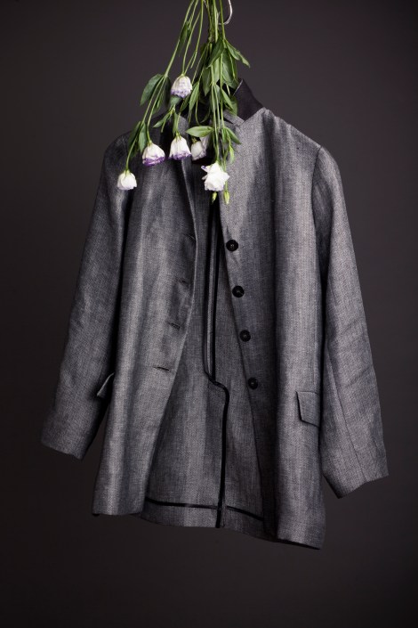 ז'קט פשתן באריגת אדרת דג לסתיו הישראלי